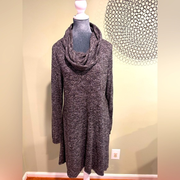 Max Studio Gray Cowl Neck Sweater Dress - Picture 1 of 4